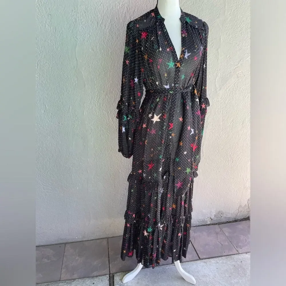 FARM Rio Starry Black Maxi Dress - Picture 1 of 4